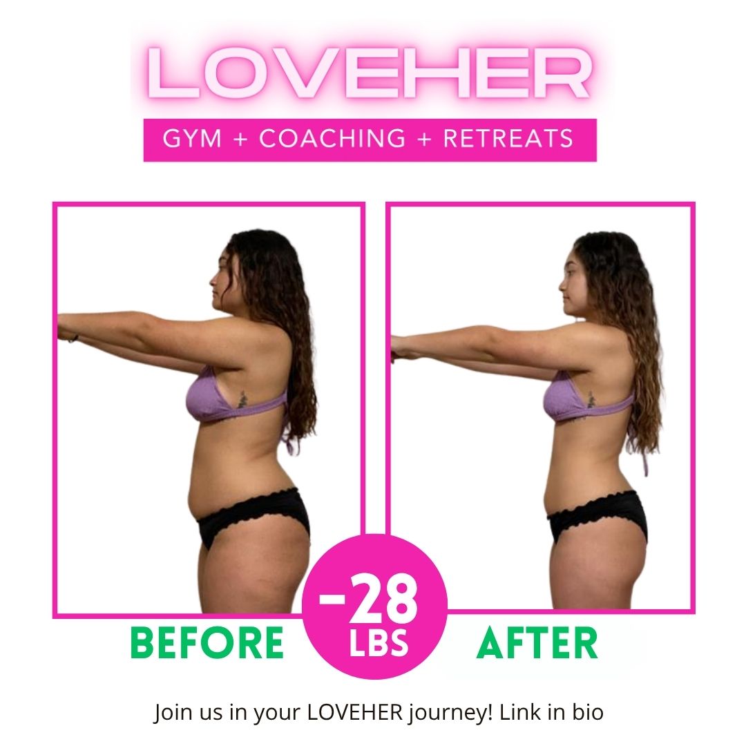 LOVEHER member before and after — 28 lbs lost