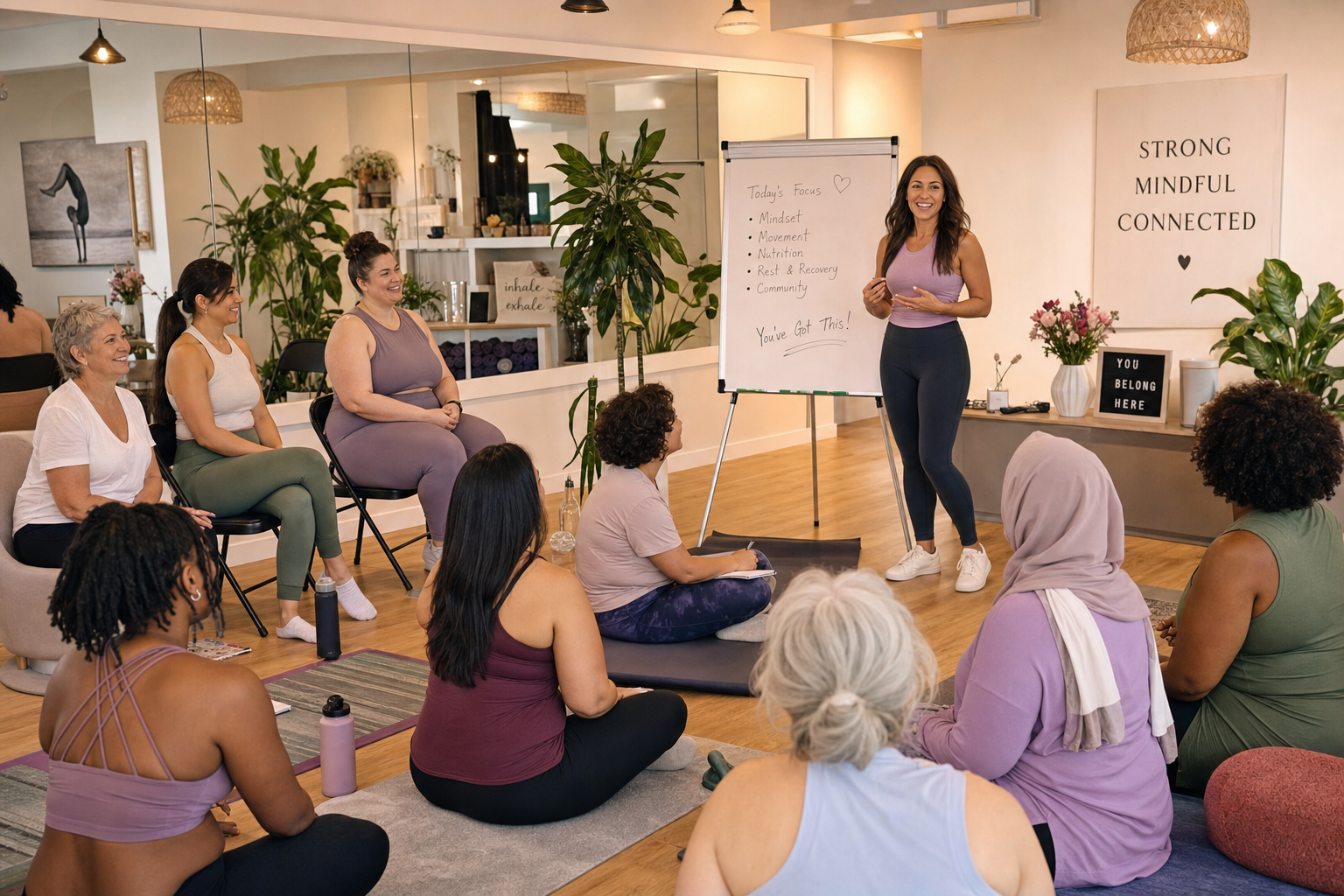 Women gathered for a LOVEHER wellness workshop